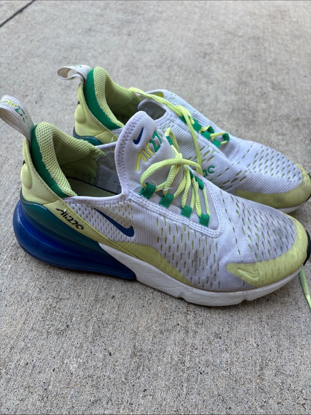 Nike Kids' Air Max 270 - White, Lime & Blue
